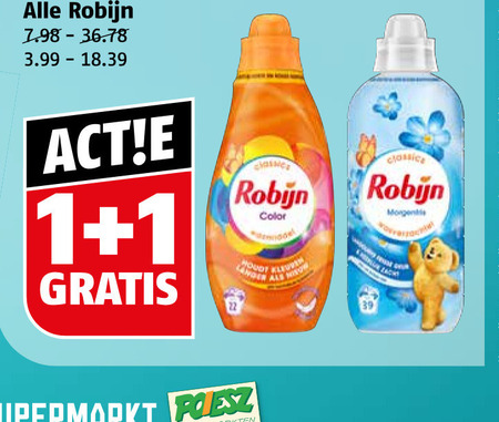 Robijn   wasverzachter, wasmiddel folder aanbieding bij  Poiesz - details