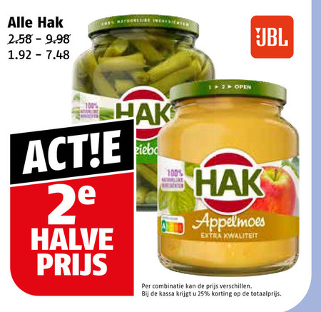 Hak   groenteconserven, appelmoes folder aanbieding bij  Poiesz - details