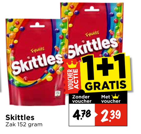 skittles snoep 1 fruits zak voucher folder aanbieding bij Vomar Skittles snoep folder aanbieding bij Vomar - details