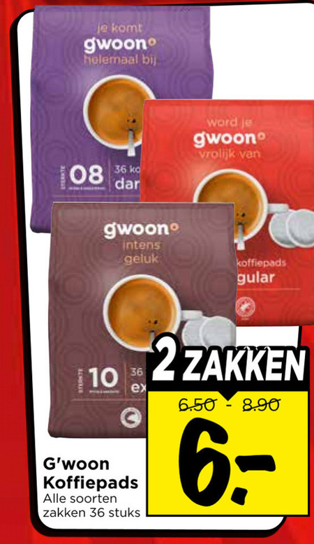 Gwoon   koffiepad folder aanbieding bij  Vomar - details