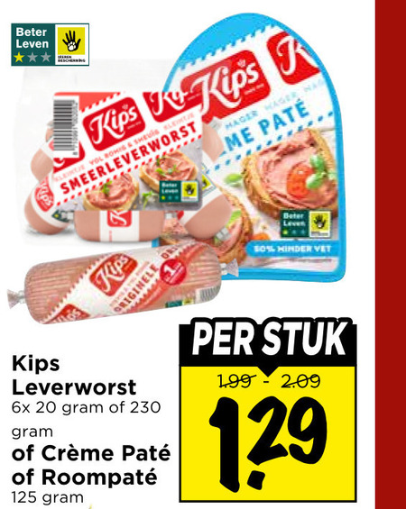 kips pate leverworst 20 50 beter leven lente smeerleverworst hager 6x hinder vet stuk folder aanbieding bij Vomar Kips pate, leverworst folder aanbieding bij Vomar - details