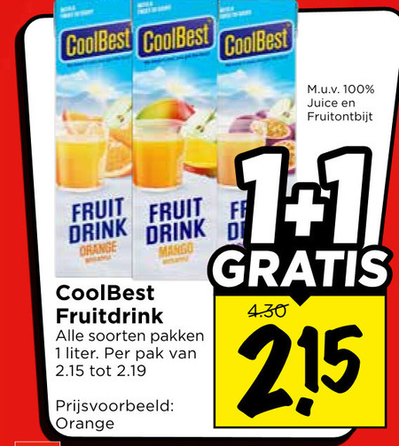 Coolbest   vruchtensap folder aanbieding bij  Vomar - details