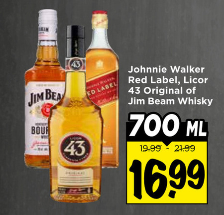 Johnnie Walker   whisky, likeur folder aanbieding bij  Vomar - details