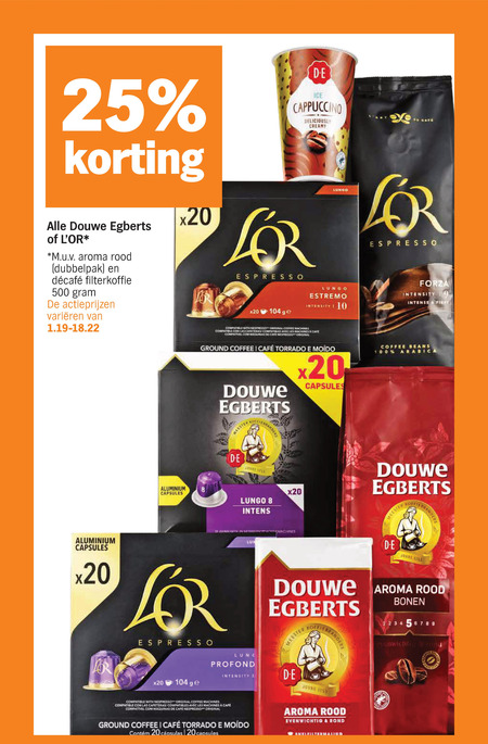 Douwe Egberts L Or   koffiebonen, ijskoffie folder aanbieding bij  Albert&nbsp;Heijn - details