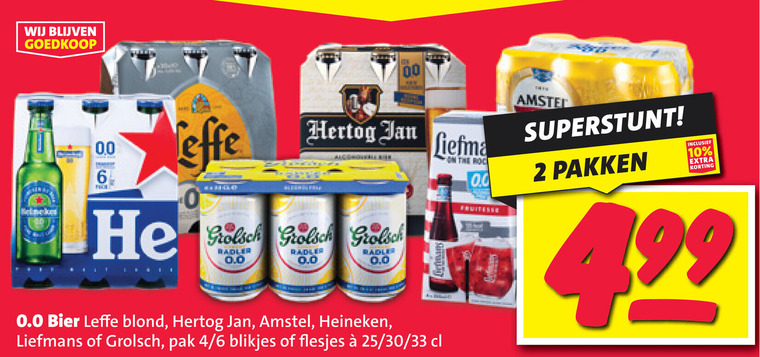 Grolsch   alcoholvrij bier, blikje bier folder aanbieding bij  Nettorama - details