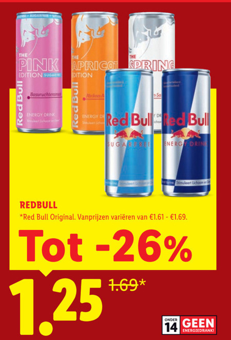 Red Bull   energiedrank folder aanbieding bij  Lidl - details