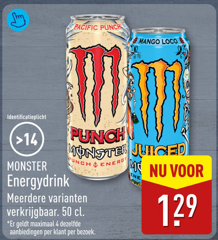 Monster   energiedrank folder aanbieding bij  Aldi - details