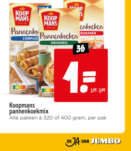 Koopmans   pannenkoekenmix folder aanbieding bij  Jumbo - details