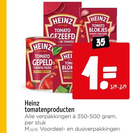 Heinz   tomatenpuree, tomatenblokjes folder aanbieding bij  Jumbo - details