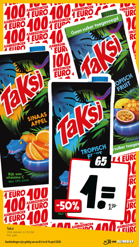 Taksi   fruitdrank folder aanbieding bij  Jumbo - details
