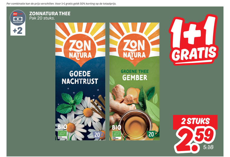 Zonnatura   thee folder aanbieding bij  Dekamarkt - details