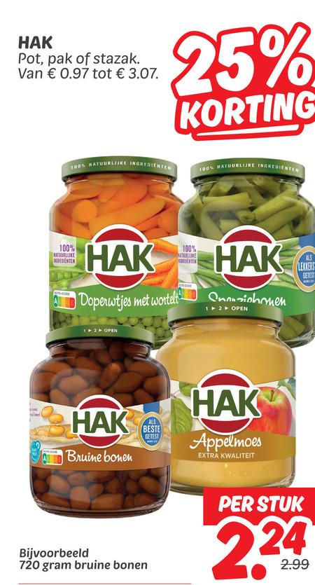 Hak   bruine bonen, groenteconserven folder aanbieding bij  Dekamarkt - details