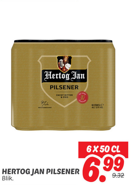 Hertog Jan   blikje bier folder aanbieding bij  Dekamarkt - details