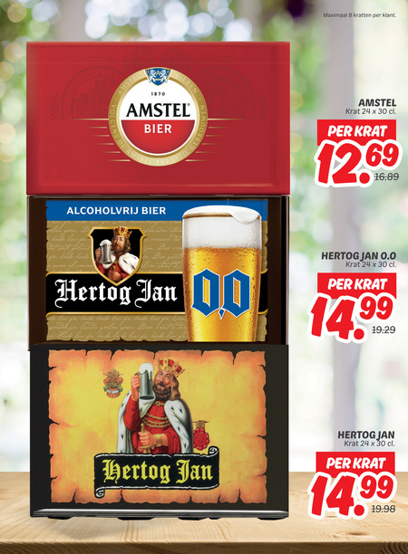 Amstel   krat bier, alcoholvrij bier folder aanbieding bij  Dekamarkt - details