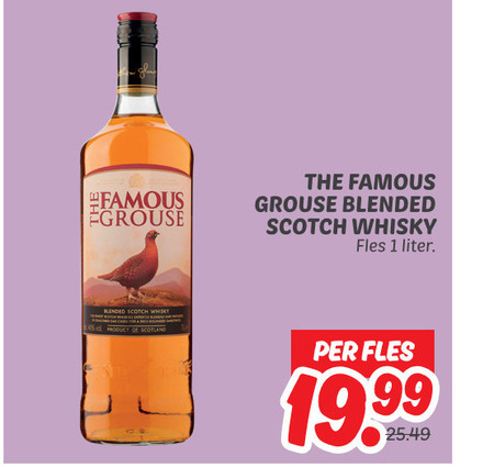 Famous Grouse   whisky folder aanbieding bij  Dekamarkt - details