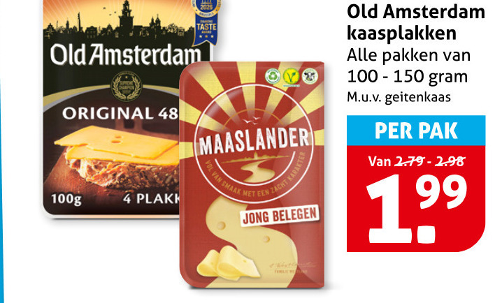 Old Amsterdam   kaasplakken folder aanbieding bij  Hoogvliet - details