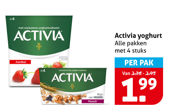 Danone Activia   vruchtenyoghurt folder aanbieding bij  Hoogvliet - details