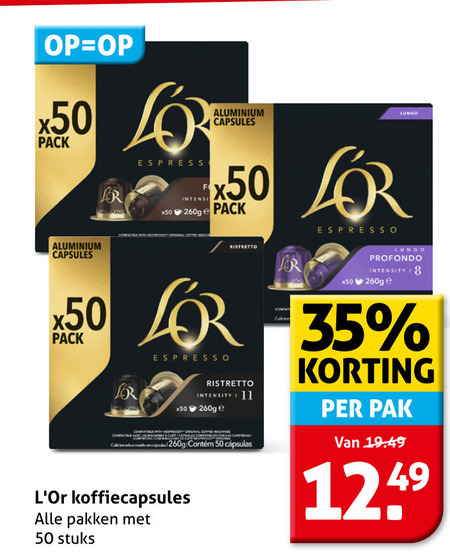 Douwe Egberts L Or   koffiecups folder aanbieding bij  Hoogvliet - details
