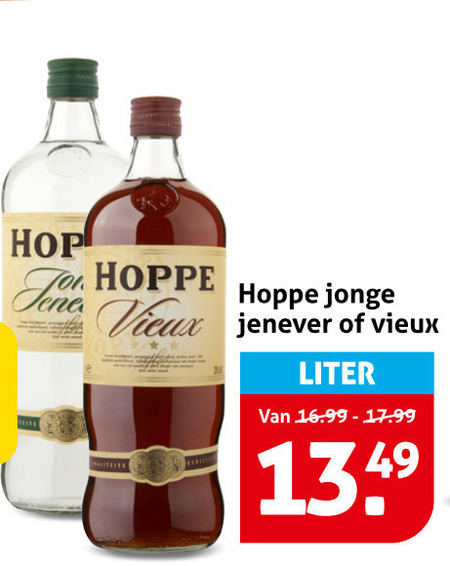 Hoppe   jenever, vieux folder aanbieding bij  Hoogvliet - details
