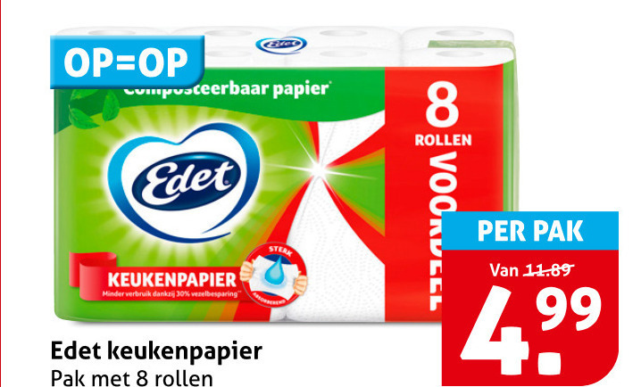 Edet   keukenpapier folder aanbieding bij  Hoogvliet - details