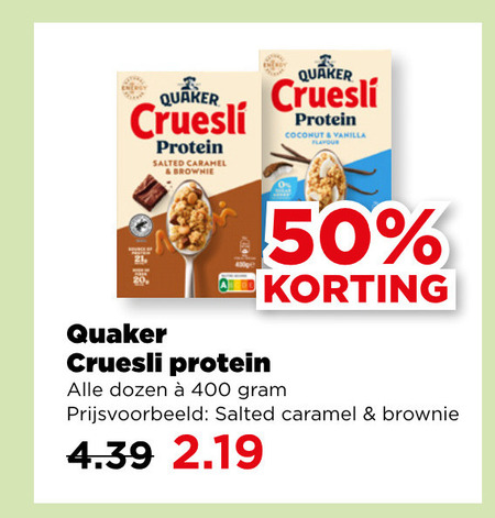 Quaker   cruesli folder aanbieding bij  Plus - details