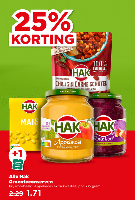 Hak   appelmoes, bruine bonen folder aanbieding bij  Plus - details