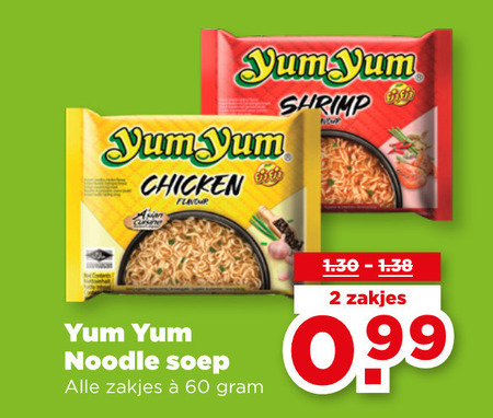 Yum Yum   noodles folder aanbieding bij  Plus - details