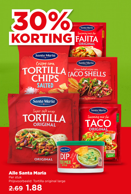 Santa Maria   chips, tortilla folder aanbieding bij  Plus - details