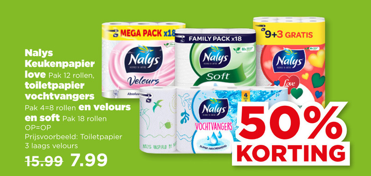 Nalys   keukenpapier, toiletpapier folder aanbieding bij  Plus - details