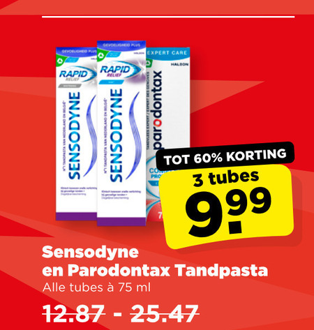 Paradontax   tandpasta folder aanbieding bij  Plus - details