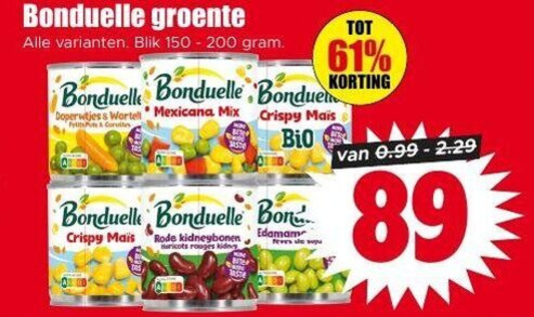 Bonduelle   groenteconserven folder aanbieding bij  Dirk - details
