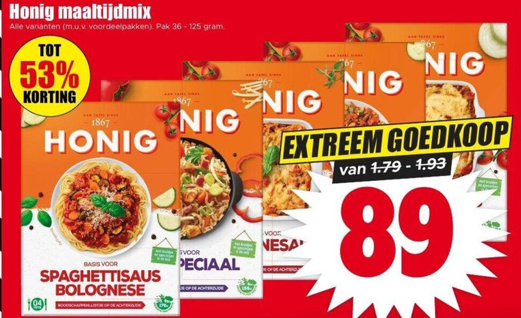 Honig   maaltijdmix folder aanbieding bij  Dirk - details