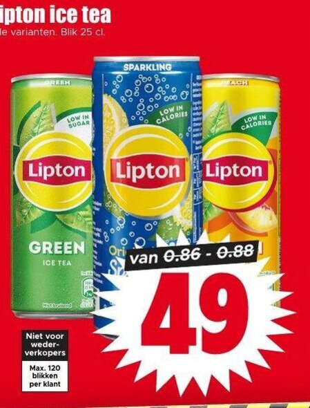 Lipton   ice tea folder aanbieding bij  Dirk - details