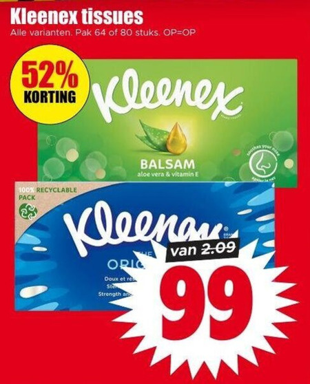 Kleenex   tissue folder aanbieding bij  Dirk - details