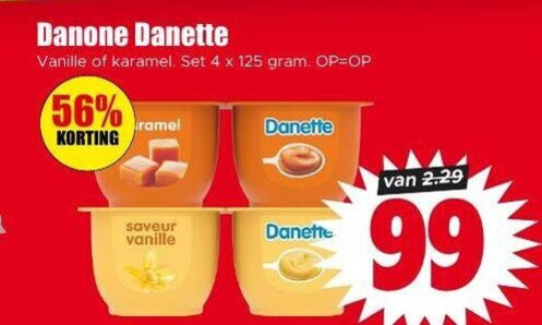 Danette   toetje folder aanbieding bij  Dirk - details