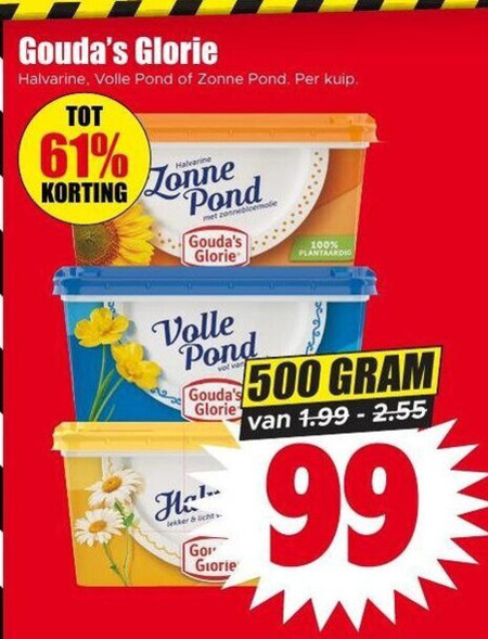 Goudas Glorie   margarine folder aanbieding bij  Dirk - details