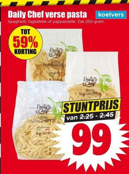 Daily Chef   tagliatelle, pasta folder aanbieding bij  Dirk - details