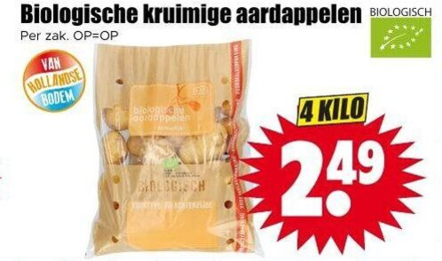 aardappelen 4 biologische kruimige biologisch zak hollandse bodem kilo folder aanbieding bij Dirk