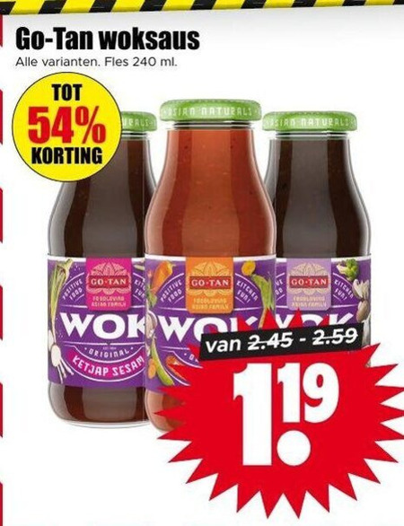 Go-Tan   woksaus folder aanbieding bij  Dirk - details