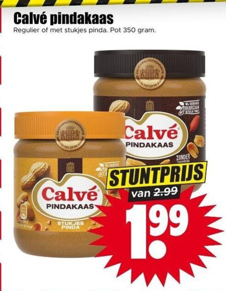 Calve   pindakaas folder aanbieding bij  Dirk - details