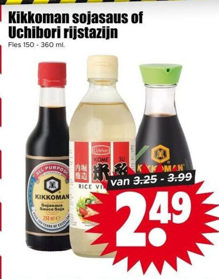 Kikkoman   soja saus, azijn folder aanbieding bij  Dirk - details