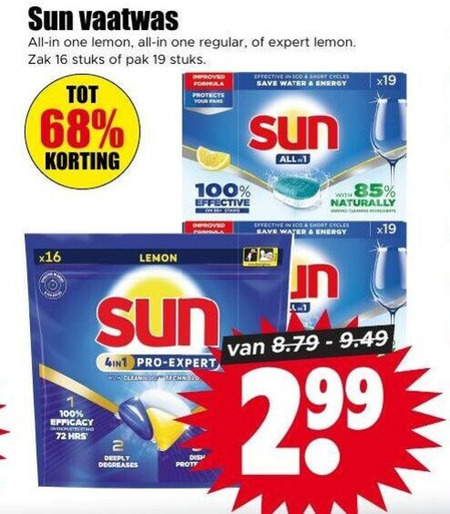 Sun   vaatwasmiddel folder aanbieding bij  Dirk - details