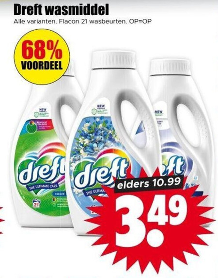 Dreft   wasmiddel folder aanbieding bij  Dirk - details