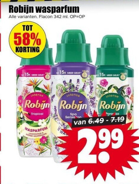 Robijn   wasverzachter folder aanbieding bij  Dirk - details