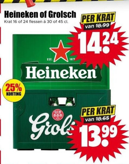 Grolsch   krat bier folder aanbieding bij  Dirk - details
