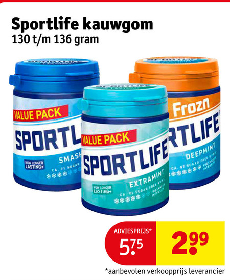 Sportlife   kauwgom folder aanbieding bij  Kruidvat - details
