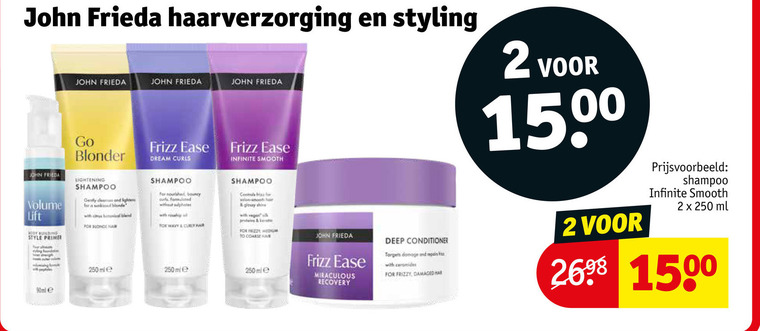 John Frieda   shampoo, conditioner folder aanbieding bij  Kruidvat - details