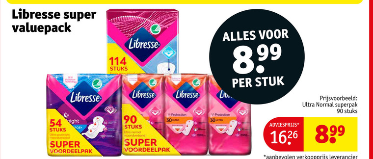 Libresse   maandverband folder aanbieding bij  Kruidvat - details