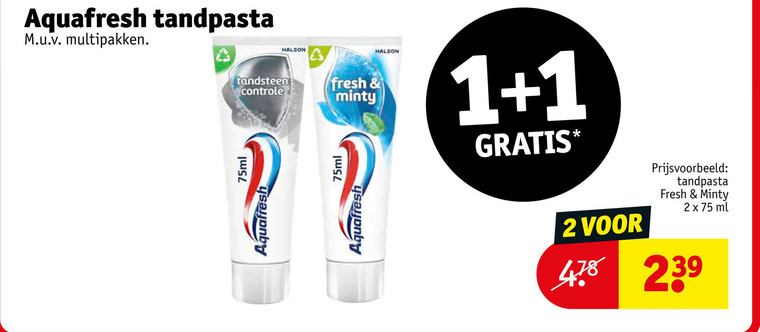 Aquafresh   tandpasta folder aanbieding bij  Kruidvat - details