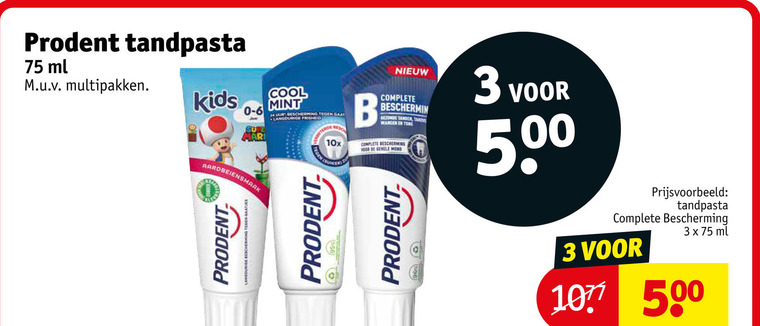 Prodent   tandpasta folder aanbieding bij  Kruidvat - details